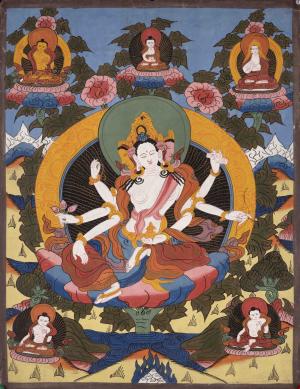 Original Hand-Painted Basundhara Devi Thangka | Tibetan Thangka Art | Wall Decoration Painting | Art Painting for Meditation and Yoga