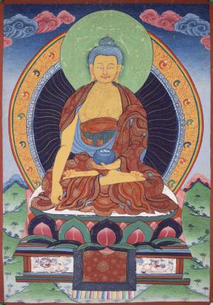 Original Tibetan Buddhist Shakyamuni Buddha Thangka | Religious Painting | Yoga Meditation