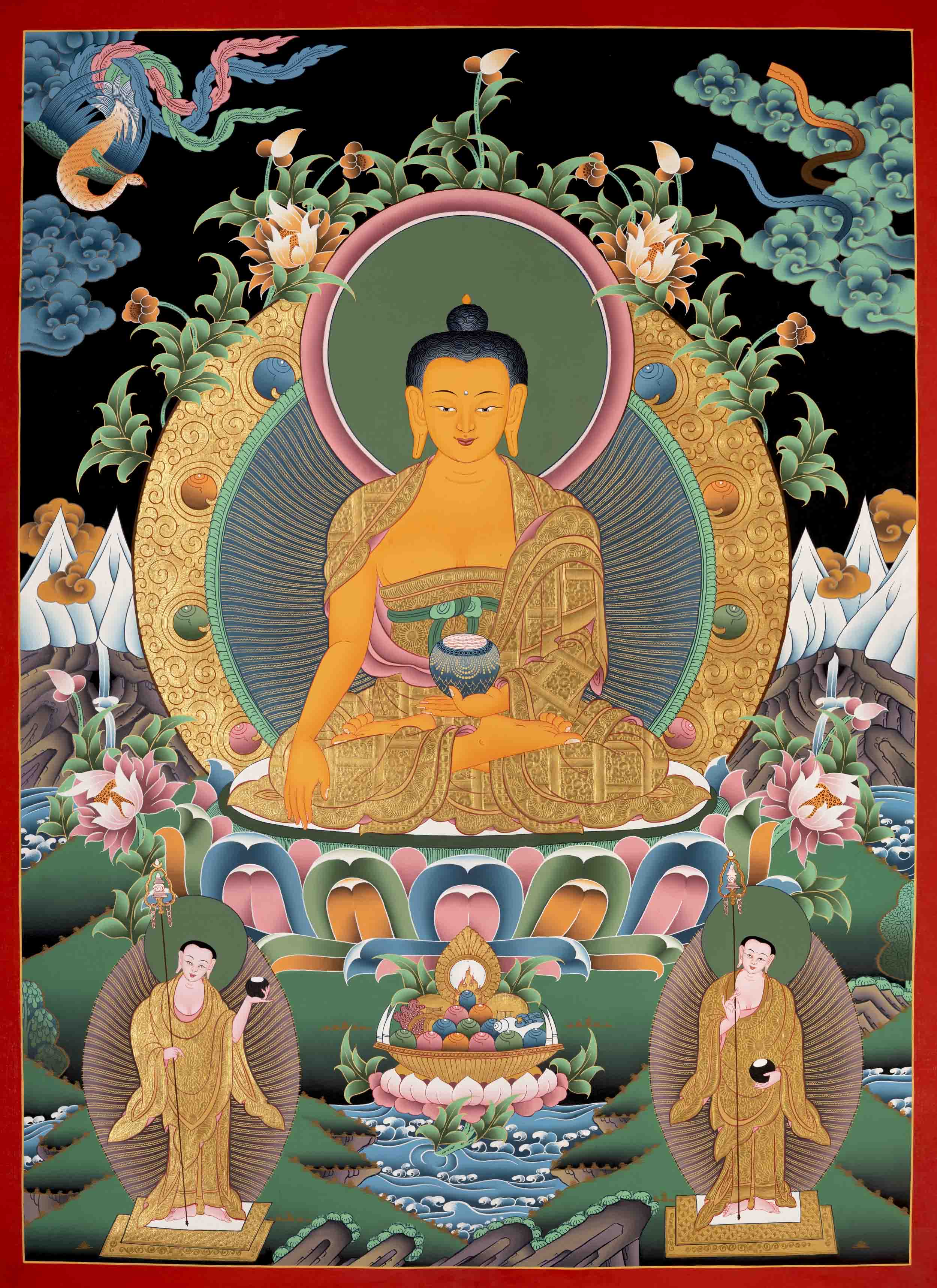 Big Size Shakyamuni Buddha Thangka | Original Tibetan Buddhist Religious Painting