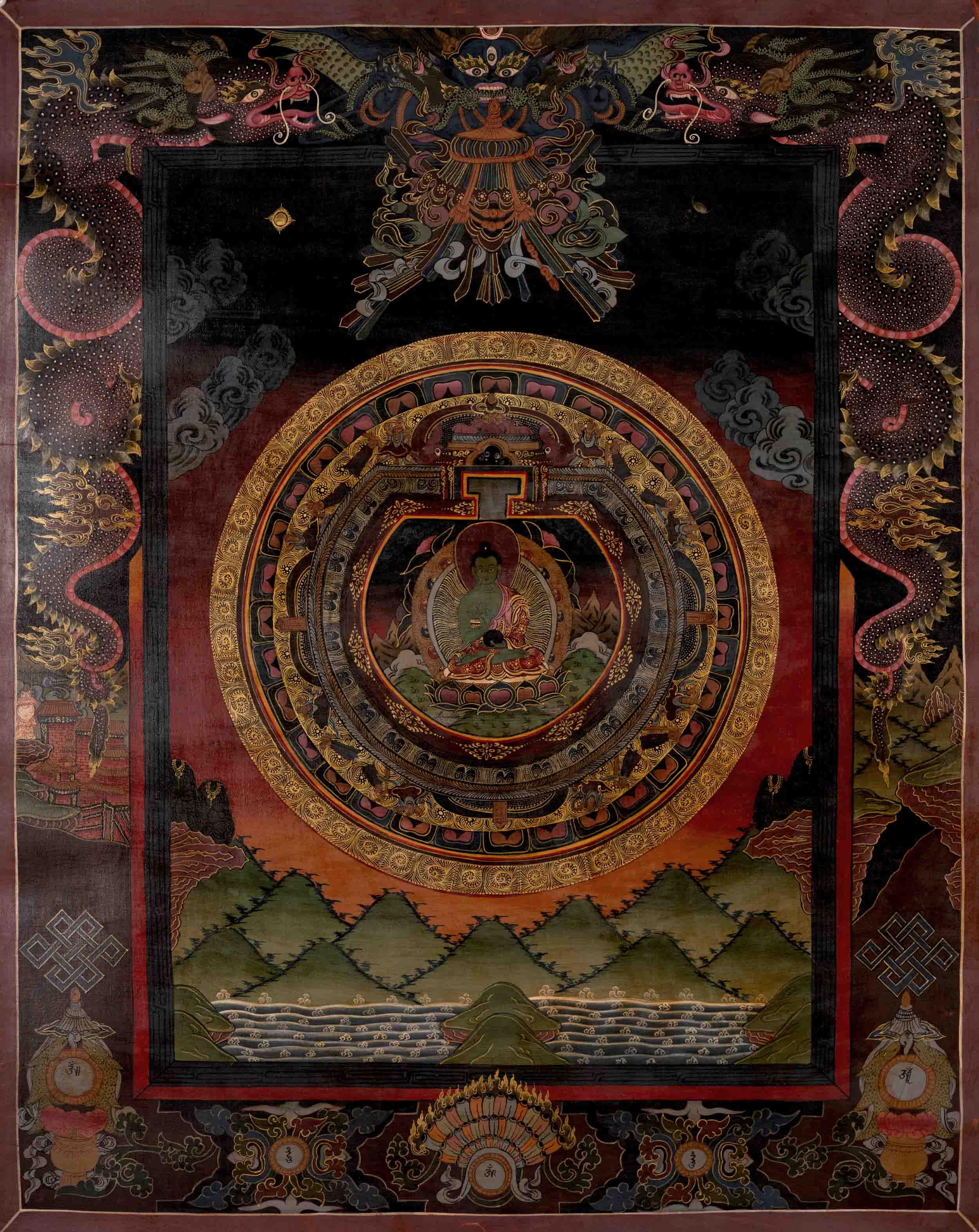 Amoghasiddhi Mandala | Original Hand Painted Tibetan Buddhist Thangka