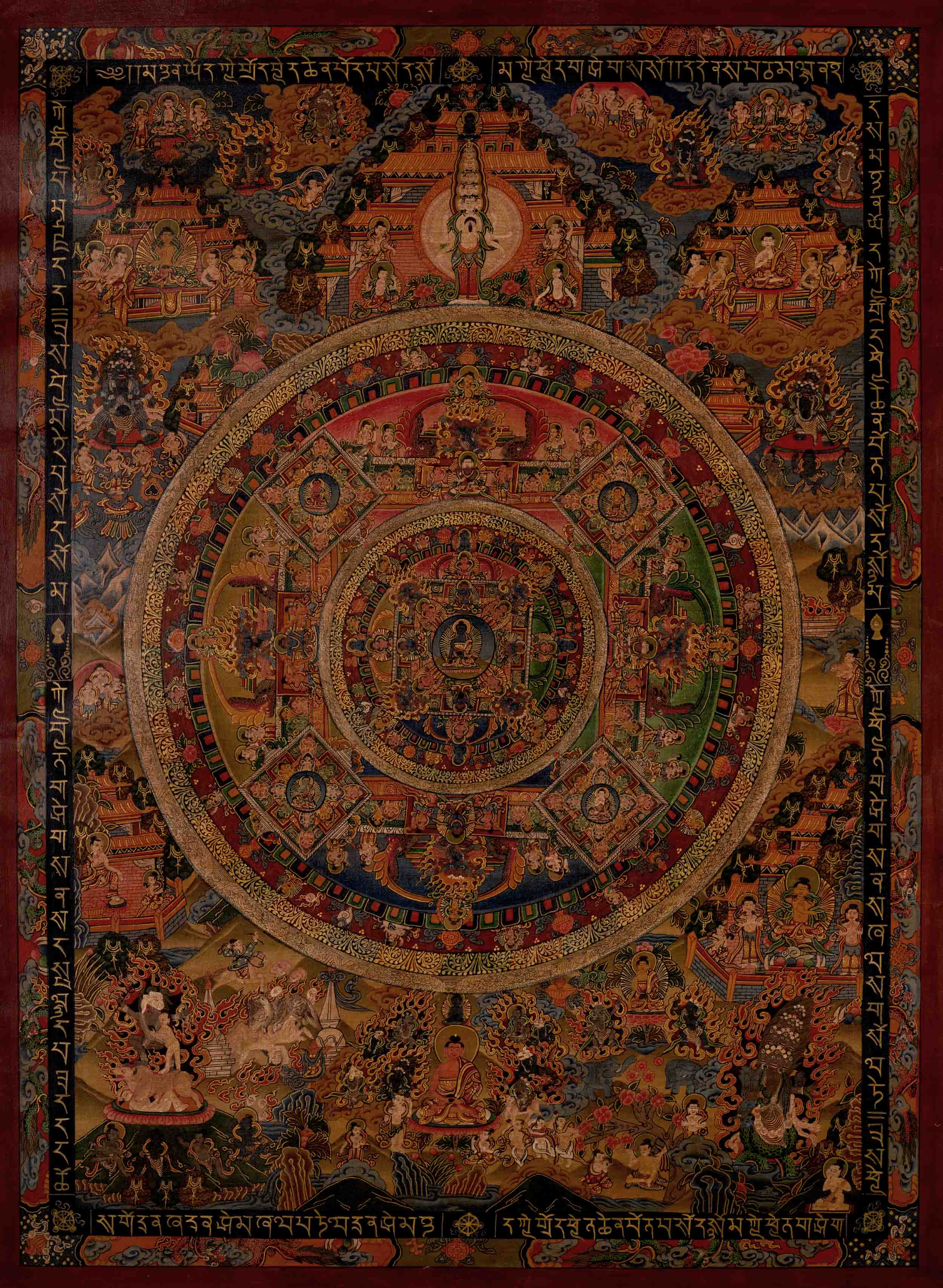 Medicine Buddha Mandala Thangka Painting