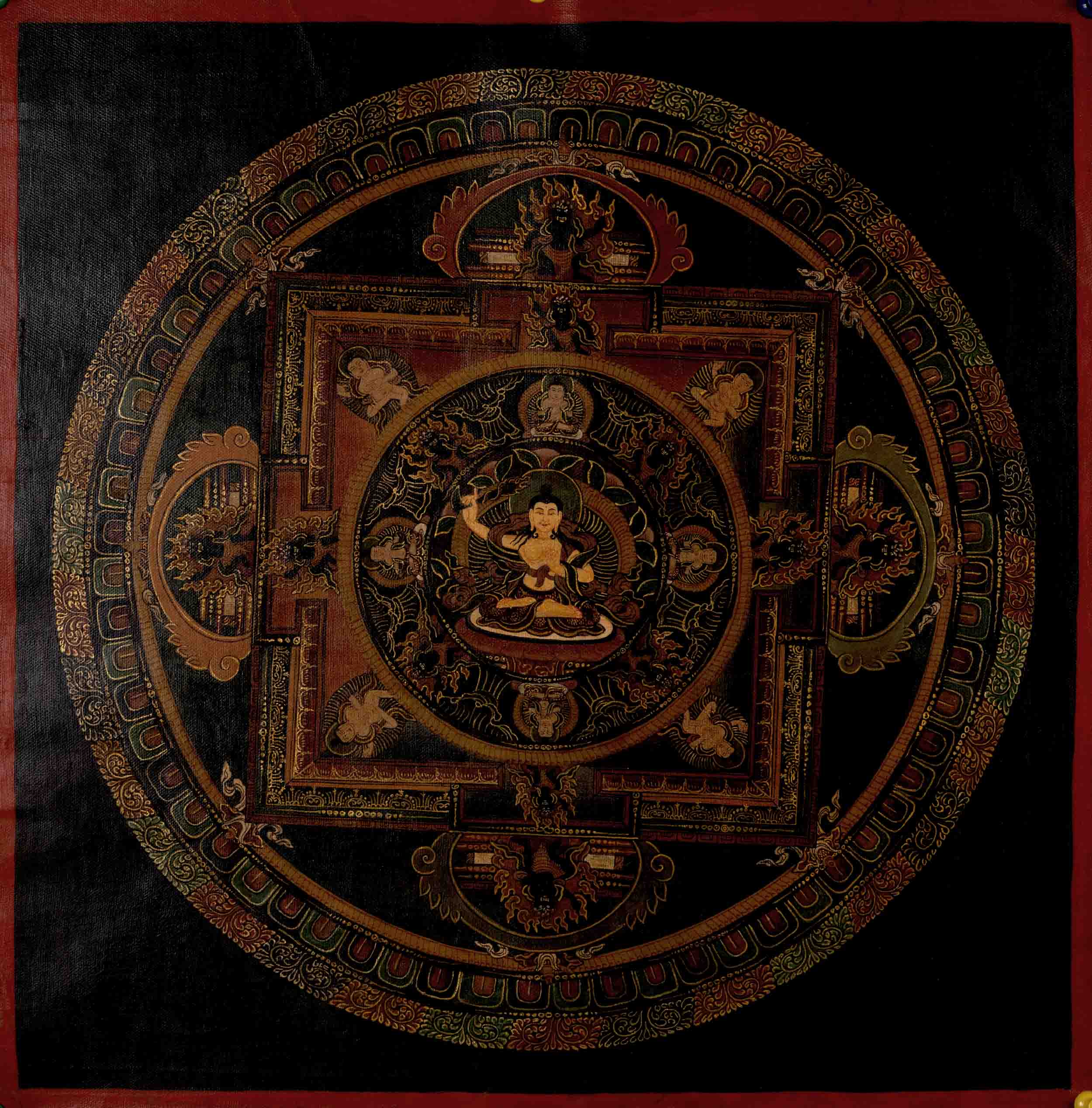 Manjushree Mandala Thangka Painting | Boddhisattva of Wisdom & Compassion