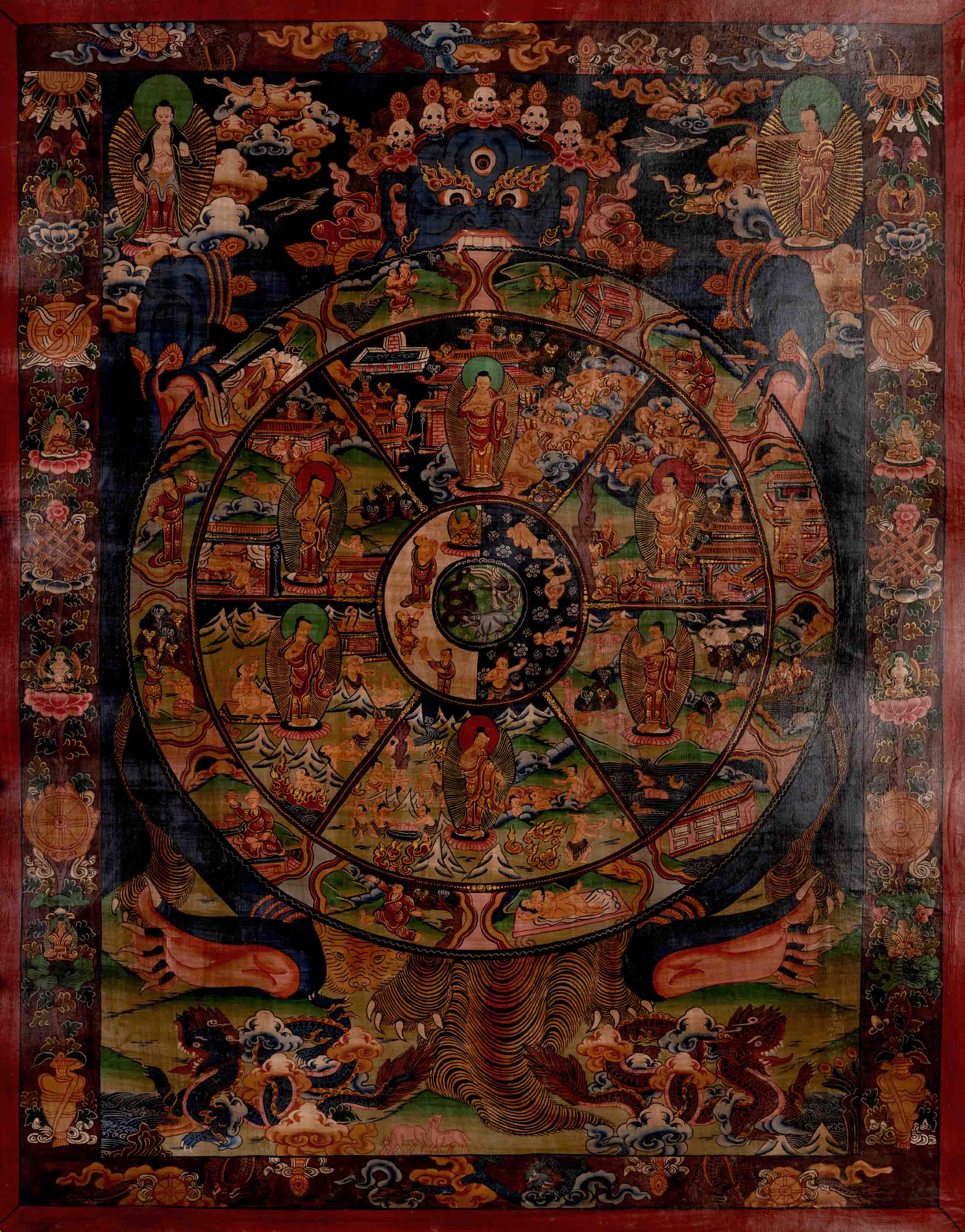Wheel of Life Buddhist Painting | Traditional Himalayan Art
