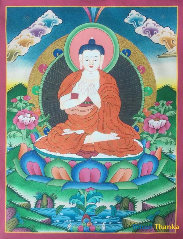 Original Handmade Vairocana Buddha Thangka | Pancha Buddha