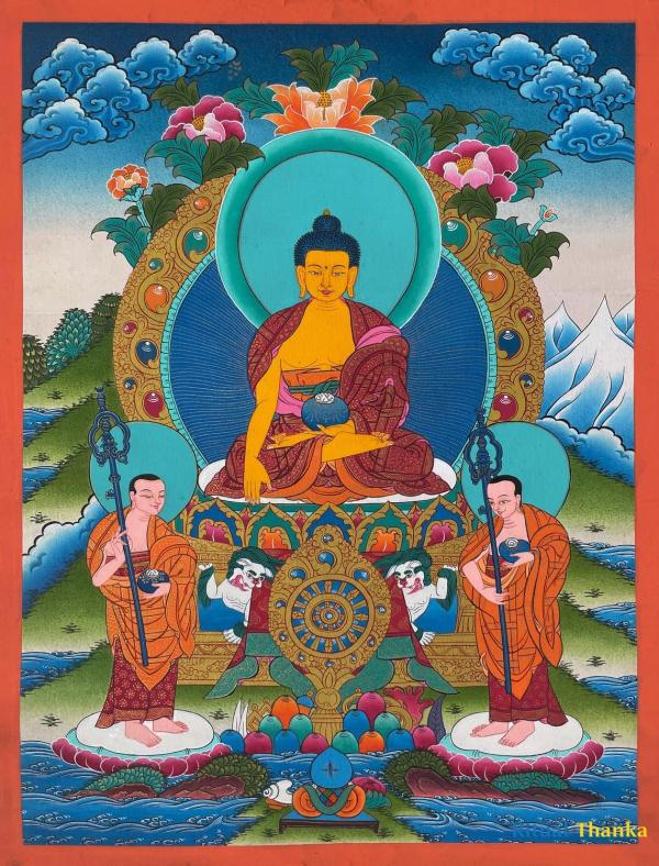 Shakyamuni Buddha Thangka | Tathagata Sitting In Vajra Posture | Tibetan Thangka For Eternal Loving and Kindness