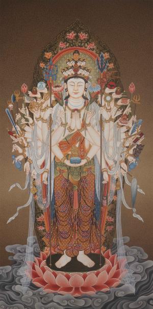 Senju Kannon Bosatsu | Quan Yin | Forty-Two Armed Avalokiteshvara Japanese Art Painting