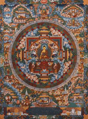 Shakyamuni Gautama Buddha Original Hand-Painted Tibetan Thangka