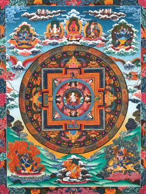 Buddha Mandala Tibetan Buddhist Diety Original Handmade Thangka | Inspirational Painting For Positive Energy