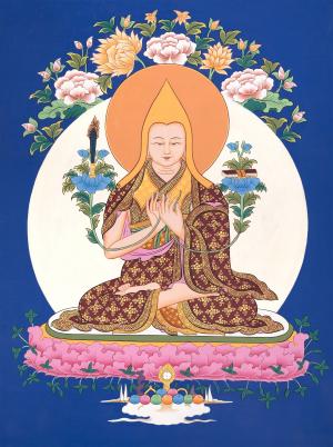 Tsongkhapa Original Hand-Painted Tibetan Thangka | The Buddhist Master