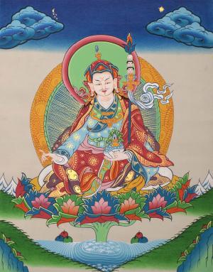 Guru Rinpoche Thangka Painting | Religious Wall Decor | Spiritual Gifts