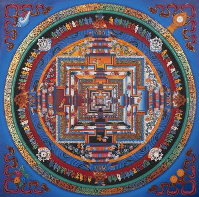 Kalachakra Mandala Auspicious Symbols | Small Size Wall Decoration Painting