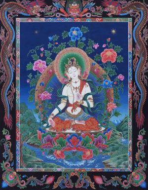 Bodhisattva White Tara | Well Preserved Thangka Painting | Newari Paubha Art of Mother Tara
