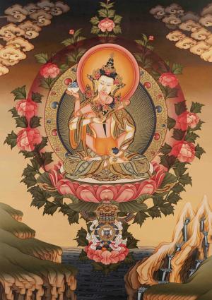 Vajrasattva Shakti Thangka | Tibetan Dorje Sempa Yab Yum Painting | Colorful Buddhist Deity