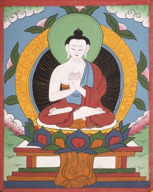 Vairocana Buddha Original Hand-Painted Tibetan Thangka