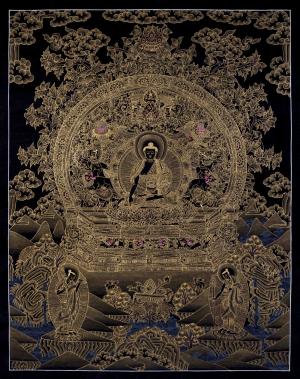 Full 24K Gold Style Shakyamuni Buddha | Original Hand-Painted Thangka Painting