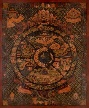 Wheel of Life Buddhist Painting | Original Hand Made Tibetan Buddhist Thangka Art