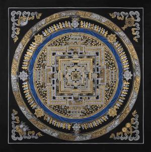 Attractive Gold and Silver Imitation Colored Kalachakra Mandala with Beautiful Workmanship