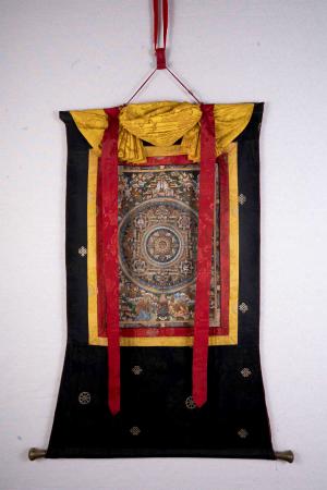 Heruka Mandala With Brocade Mounted | Wall Hanging Canvas Art