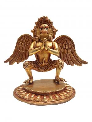 Garuda Sculpture | Traditional Himalayan Art of Nepal | Buddhism Eagle like Bird Gold plated Garuda Statue | Art of Nepal