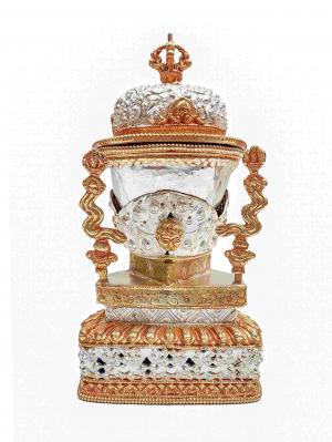 Kapala Set | Buddhist Ritual Items | Uniquely Handcrafted Buddhist Decor | Nepalese Golden Age Art | Beautiful Ritual Souvenir