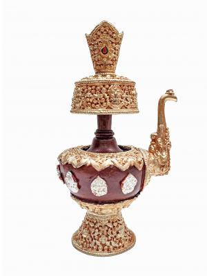 Water Offering Vase | Tibetan Bhumba | Buddhist Ritual Item | Vintage Bohemian Souvenir | Nepal Handcraft | Himalayan Treasure | Artifacts