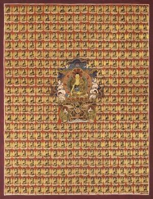 Buddha Shakyamuni Original Handmade Buddhist Thangka | Buddhist Deity | 365 Buddhas