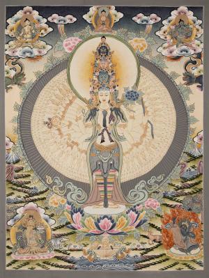 Medium Size 1000 Armed Lokeshwor Avalokiteshvara Thangka Thanka Art