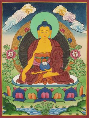 Original Tibetan Buddhist Painting Of Shakyamuni Buddha Thanka | Buddhist Religious Painting For Practitioner