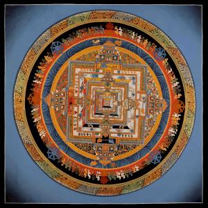 Original Hand Painted Kalachakra Mandala Tibetan Thangka Painting | Wheel Of Time Wall Decoration Art | Meditation And Yoga | Zen Buddhism