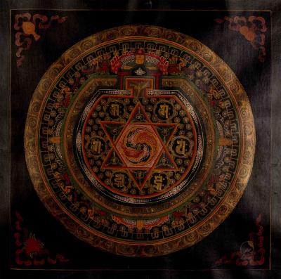 Oil Varnished Star Mandala Tibetan Buddhist Thangka Painting | Original Hand-Painted Mandala Art | Meditation And yoga | Zen Buddhism