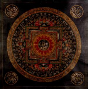Oil Varnished Endless Knot Mandala Tibetan Buddhist Thangka Painting | Original Hand Painted Mandala Art | Meditation And Yoga | Wall Decor