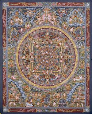 Tara Mandala | Original Hand Painted Tibetan Buddhist Thangka Art | Mindfulness Meditation Object of Focus For Our Wellbeing | Wall Decor