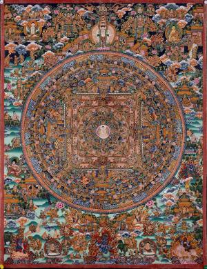 Vairocana Buddha Mandala Thangka | Pancha Buddha | Original Hand painted Meditation And Yoga | Tibetan Buddhist Thangka Painting