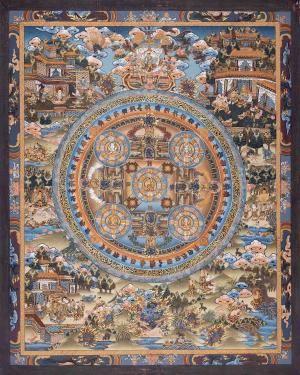 Shakyamuni Buddha Mandala Thangka | Original Hand Painted Tibetan Buddhist Meditation & Yoga Art | Wall Hanging Decoration | Spiritual Gifts