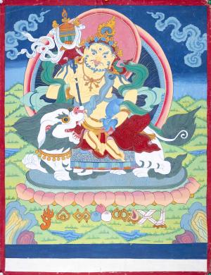 Namtose Thangka Art | Original Hand Painted Wealth Deity | Tibetan Buddhism Art | Religious Wall Decor Painting | Meditation And Yoga