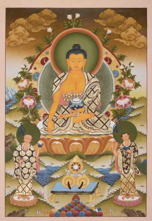 Original Hand-Painted Shakyamuni Buddha Thangka | Tibetan Thangka | Tibetan Buddhist Wall Decoration Painting |Spiritual Art | Zen Buddhism