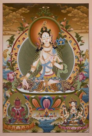 Rare Mother White Tara Thangka Painting | Bodhisattva Of Compassionate Activity | Buddhist Art | Yoga Meditation Decor | Religious Gifts