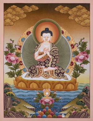 Vairocana Buddha Thangka | Thangka Painting | Buddhist Art | Cosmic Buddha | Yoga Meditation Decor | Zen Buddhism | Religious Gifts