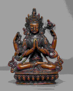 Chenrezig Meditation Statue | Bodhisattva of Compassion | Vintage Statue for Home Decor | Gifts for Buddhists | Spiritual Gifts