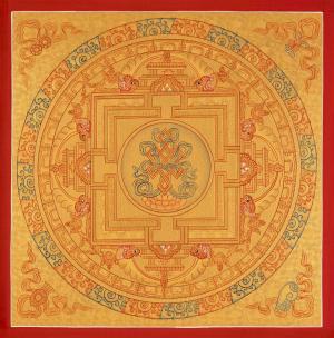 Original Hand Painted Auspicious Mandala Tibetan Thangka Art | Wall Hanging Decor For Meditation And Yoga | Religious Gift | Zen Buddhism