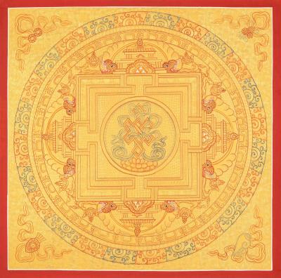 Original Hand Painted Auspicious Mandala Tibetan Thangka Art | Wall Hanging Decor For Meditation And Yoga | Religious Gift | Zen Buddhism