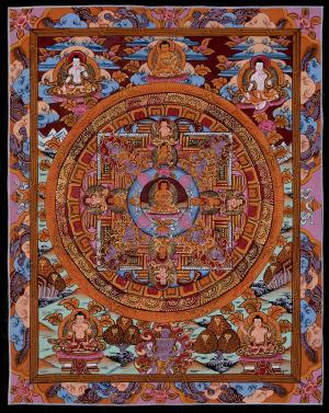 Fine Quality Buddha Mandala Thangka | Hand-painted Tibetan Thangka for Wall Hanging | Best Quality Tibetan Mandala Painting | Zen Buddhism