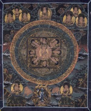 Vintage Buddha Mandala | Buddhist Art | Buddha Decor | Wall Hanging | Thangka Vintage | Sacred Mandalas | Buddha Paintings | Zen Buddhism