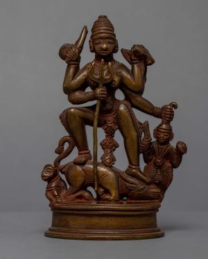 Mahishasura Statue | Nepali Statues | Ancient Statue | Decorative Statue | Idol for Temple and Room | Hindu God | Vintage And Old Statue