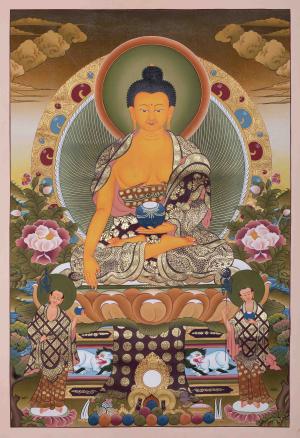 Shakyamuni Buddha Thangka in Fine Quality | Buddhist Art | Spiritual Teacher | Thangka Art