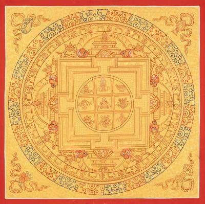 Original Hand painted 8 Auspicious Mandala Thangka Art | Tibetan Thangka Painting | Wall Hanging