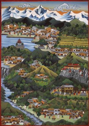 Kathmandu Valley Painting | Wall Hanging Decor For Peace | Spiritual Gifts