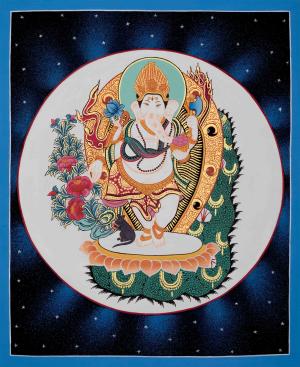 Ganesh Thangka Art | Original Hand Painted Thangka | Hindu Deity Art for your Peace And Wellbeing